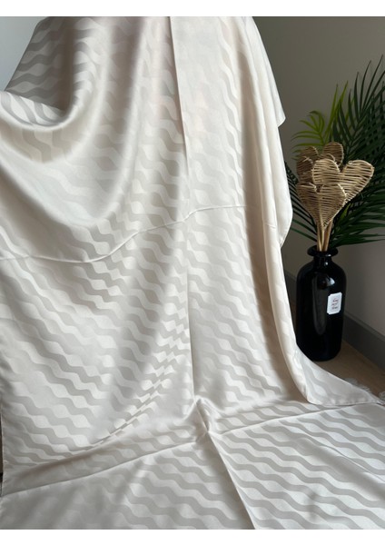 Vavscarfs Su Yolu Pamuk Jakar Şal Ekru fiyatları