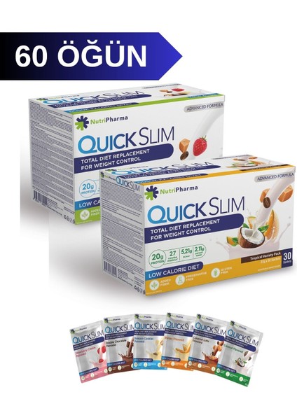 Bariatrik Protein Tozu Mix, Whey Proteinli Öğün Yerine Geçen Shake, 60 Saşe, Karışık Aromalı