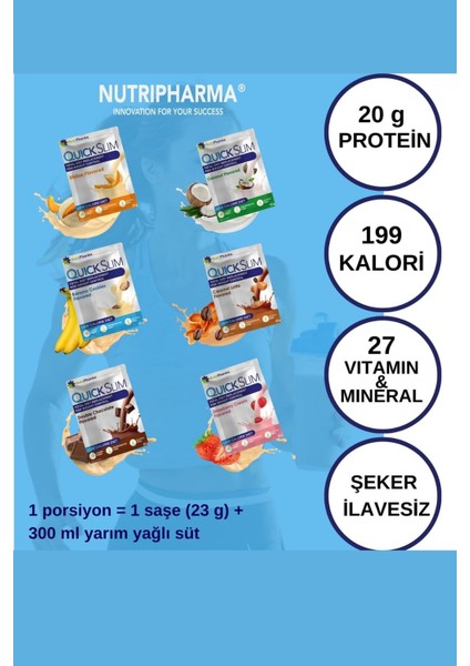 Bariatrik Protein Tozu Mix, Whey Proteinli Öğün Yerine Geçen Shake, 60 Saşe, Karışık Aromalı
