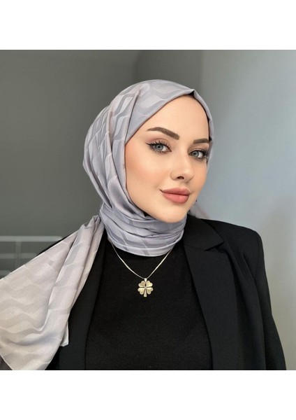 Vavscarfs Su Yolu Pamuk Jakar Şal Gri
