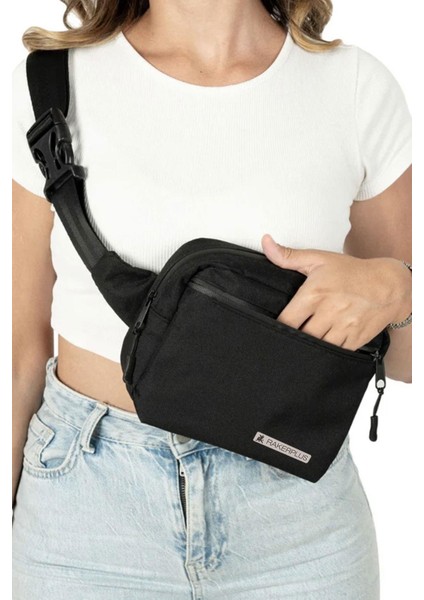 Siyah Unisex Minimal 21X15X5 cm Bel ve Göğüs Çantası fırsatları