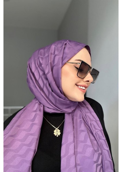 Vavscarfs Su Yolu Pamuk Jakar Şal Eflatun