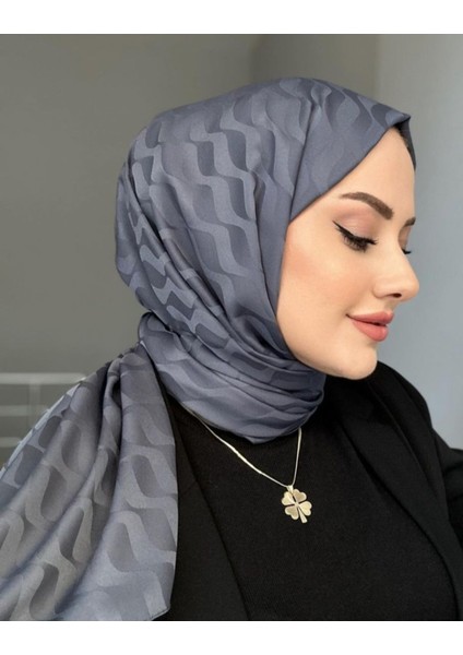 Vavscarfs Su Yolu Pamuk Jakar Şal Antrasit