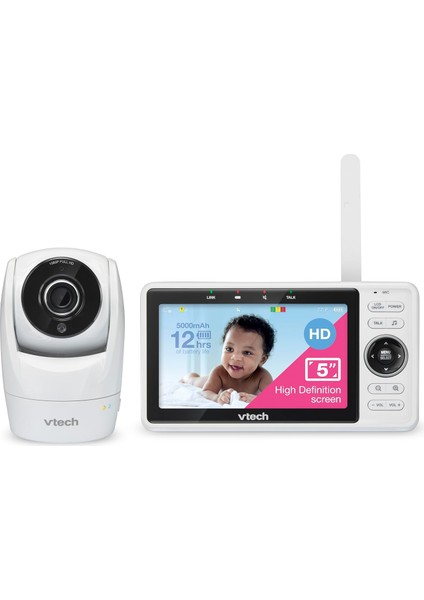 Akıllı Bebek Monitörü VM901-1W, 5” Lcd, 1080P Kamera, Gece Görüşü