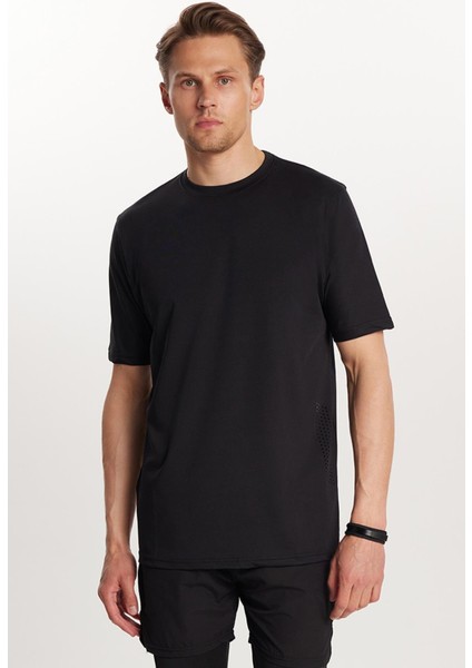 Erkek Standart Fit Pamuklu Düz Basic Baskılı Bisiklet Yaka siyah Tişört modelleri