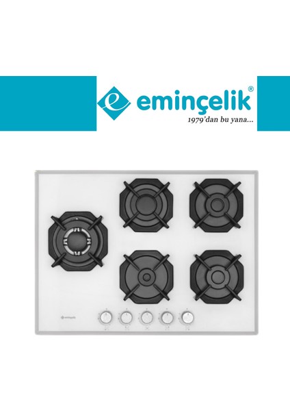 Lorento Ankastre Set BEYAZ(HOT3051WI/E + Eminçelik 22 386 S 5 Gözlü Yandan Wok + HDG6C2GWTK)