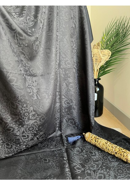 Vavscarfs Sarmaşık Etnik Desen Pamuk Jakar Şal Siyah