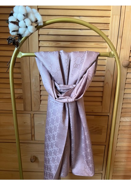 Vavscarfs G Desen Pamuk Jakar Şal Koyu Gül Kurusu