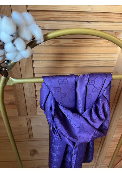 Vavscarfs G Desen Pamuk Jakar Şal Koyu Mor fiyatları