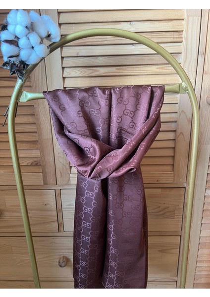 Vavscarfs G Desen Pamuk Jakar Şal Koyu Çikolata