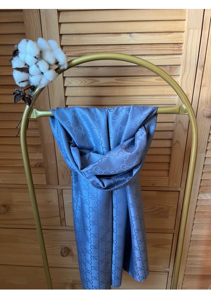 Vavscarfs G Desen Pamuk Jakar Şal Koyu Gri