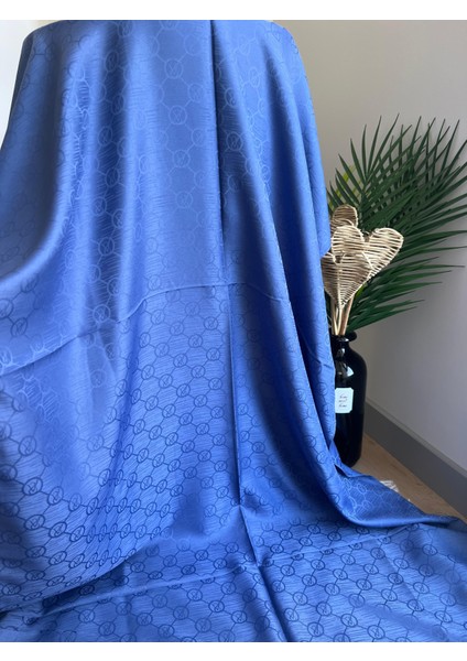 Vavscarfs Vs Desen Pamuk Jakar Şal Indigo