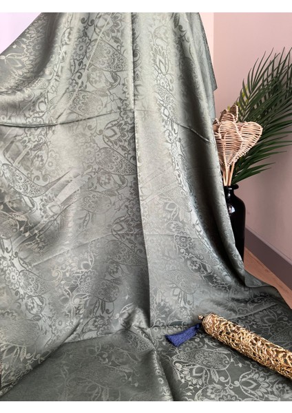 Vavscarfs Sarmaşık Etnik Desen Pamuk Jakar Şal Haki