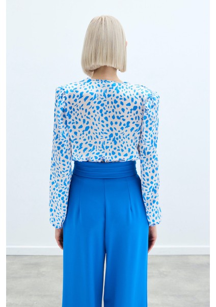 Kruvaze Desenli Bodysuit - Lacivert fırsatları