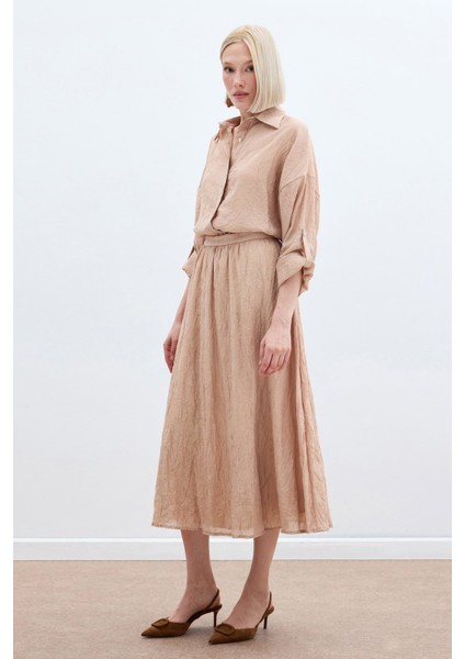 Kraşlı Kloş Etek - Pudra fırsatları