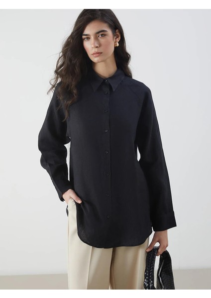 Lcw Modest Oversize %100 Keten Kadın Gömlek (S5) indirimleri