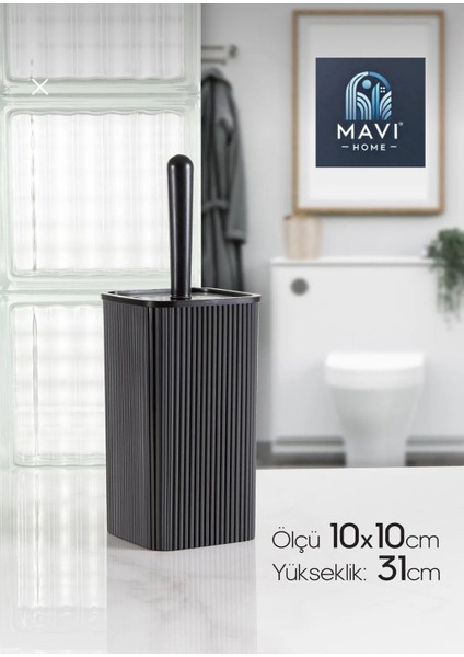 Siyah Çizgili Tuvalet Fırçası (Kare Model) fiyatları