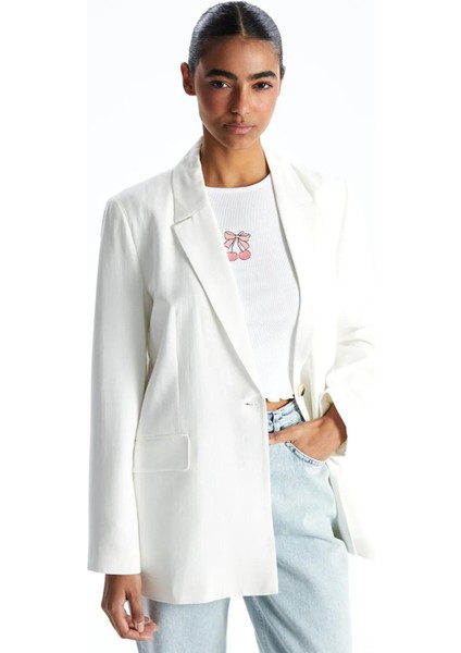 Xsıde Keten Karışımlı Kadın Blazer Ceket (S5)