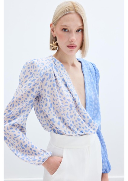 Kruvaze Desenli Bodysuit - Bebemavi Ekru modelleri