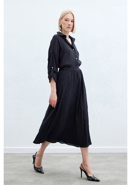 Kraşlı Kloş Etek - Antrasit