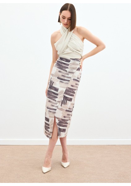 Desenli Keten Kalem Etek - Taş modelleri