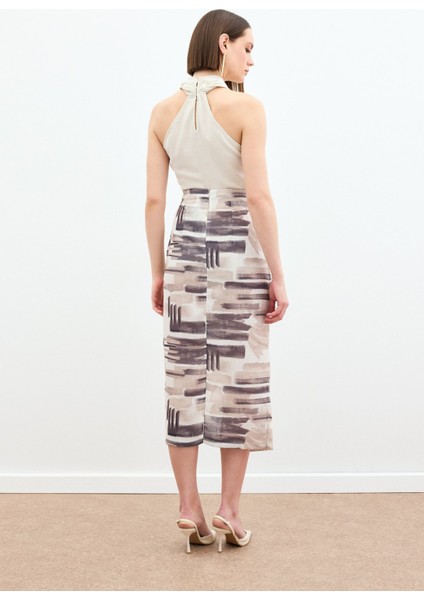 Desenli Keten Kalem Etek - Taş indirimleri