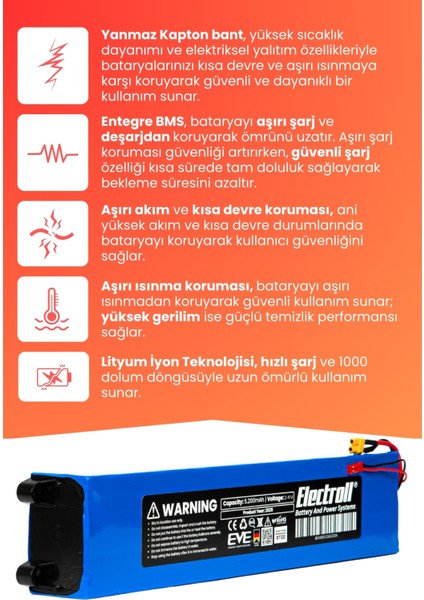 Citymate Mini 250watt Batarya 24v (YÜKSEK KAPASİTE) 5200mah Pil Elektrikli Scooter Bataryası Değişim modelleri