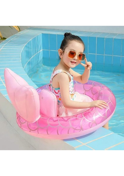 Deniz Kızı Kuyruklu Şişme Flatör | Sırt Destekli & Oturaklı Deniz Simidi | 3 + Yaş Baby Float
