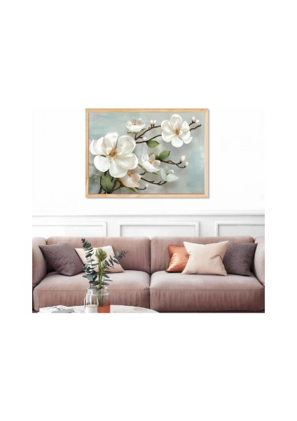 Tek Parça Ahşap Çerçeve Görünümlü Mdf Tablo 33X48