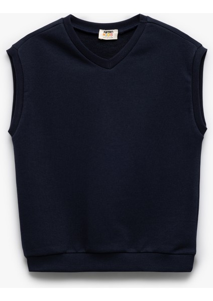 V Yaka Basic Kolsuz Sweatshirt