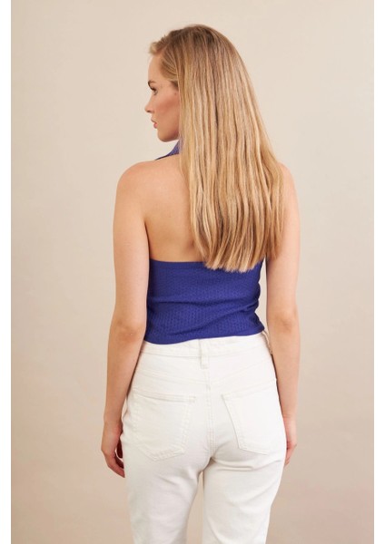 Kadın Mor Sırtı Açık Bluz ZH01-90 fırsatları