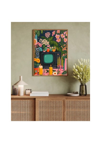 Tek Parça Ahşap Çerçeve Görünümlü Mdf Tablo 33X48