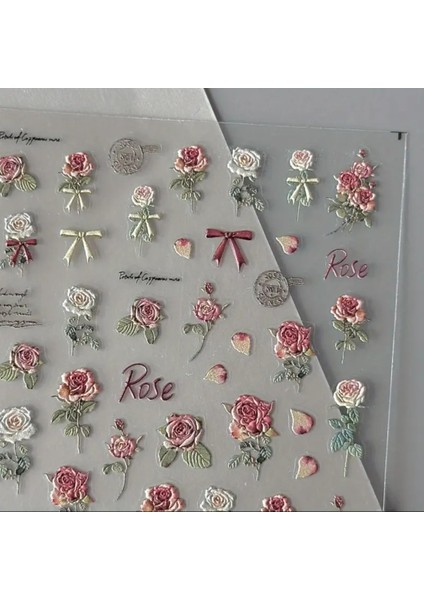 Kurutulmuş Gül Etiketi - Düz 1 Adet Vintage Kuru Gül Düz Etiket