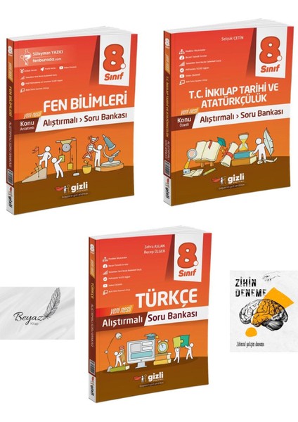 Gizli 8.sınıf Alıştırmalı Fen Bilimleri Inkılap Tarihi ve Atatürçülük Türkçe Soru Bankası Zihin Deneme