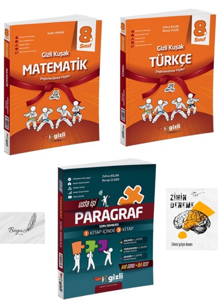 Gizli 8.sınıf Gizli Kuşak Matematik Türkçe Değerlendirme Föyleri Usta Işi Paragraf Soru Bankası Zihin Deneme