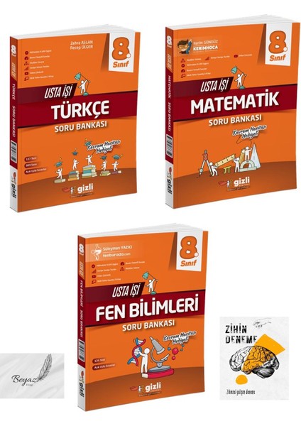 Gizli 8.sınıf Usta Işi Türkçe Matematik Fen Bilimleri Soru Bankası Zihin Deneme