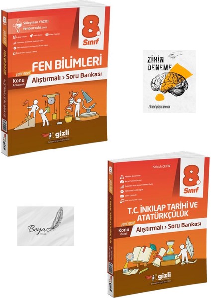Gizli 8.sınıf Alıştırmalı Fen Bilimleri Inkılap Tarihi ve Atatürçülük Soru Bankası Zihin Deneme