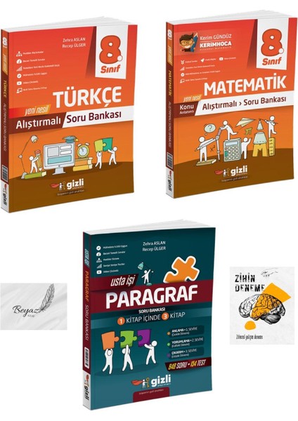 Gizli 8.sınıf Alıştırmalı Türkçe Matematik Usta Işi Paragraf Soru Bankası Zihin Deneme