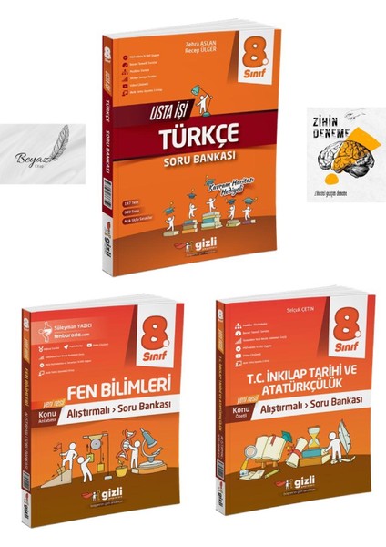 Gizli 8.sınıf Usta Işi Türkçe Alıştırmalı Fen Bilimleri Inkılap Tarihi ve Atatürçülük Soru Bankası Zihin Deneme