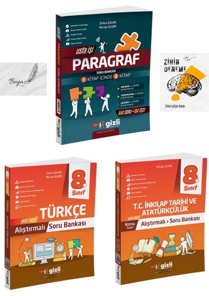 Gizli 8.sınıf Usta Işi Paragraf Alıştırmalı Türkçe Inkılap Tarihi ve Atatürçülük Soru Bankası Zihin Deneme