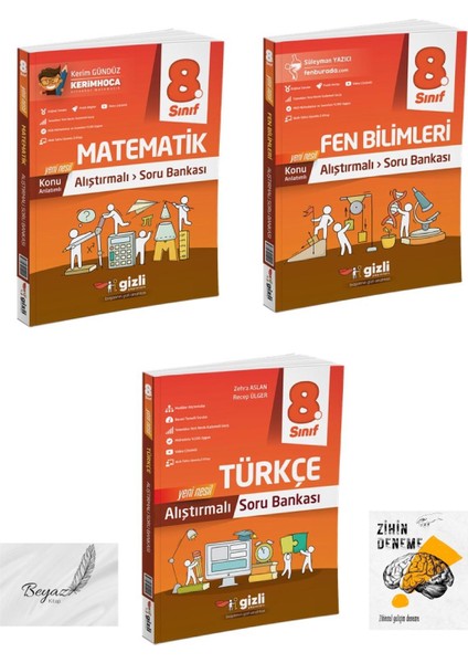 Gizli 8.sınıf Alıştrmalı Matematik Fen Bilimleri Türkçe Soru Bankası Zihin Deneme