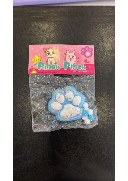 Kedi Pati Patisi Taba Mavi Beyaz Fu Fu Moj Moj Yumuşak Squishy Stress Oyuncak Sukuşi Pullu