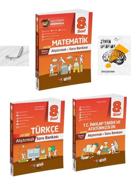Gizli 8.sınıf Alıştırmalı Matematik Türkçe Inkılap Tarihi ve Atatürçülük Soru Bankası Zihin Deneme
