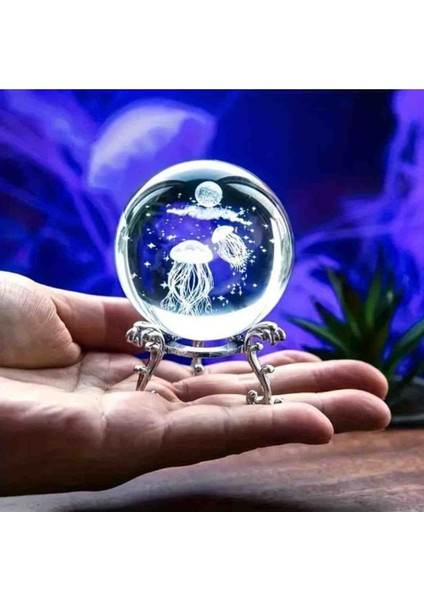 Kristal Cam Küre 3D Özel Lazer Işleme Metal Standlı Dekoratif Hediyelik Masaüstü Aksesuar Kar Küresi Seti Şık Zarif Biblo Dekor modelleri