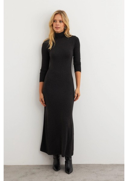 Kadın Antrasit Balıkçı Maxi Elbise MEY100 modelleri