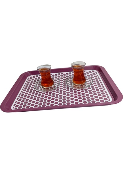 Kaydırmaz Tabanlı Servis Tepsi Sunum Tepsisi Büyük BOY-1136-02-BORDO,YEŞİL fırsatları