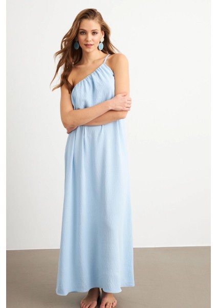 Kadın Bebe Mavi Maxi Basic Elbise İRE1012