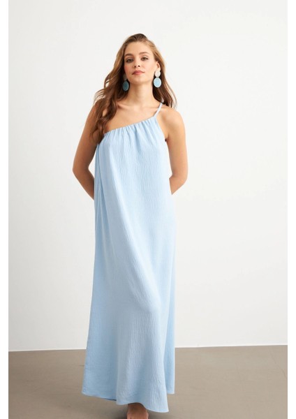 Kadın Bebe Mavi Maxi Basic Elbise İRE1012
