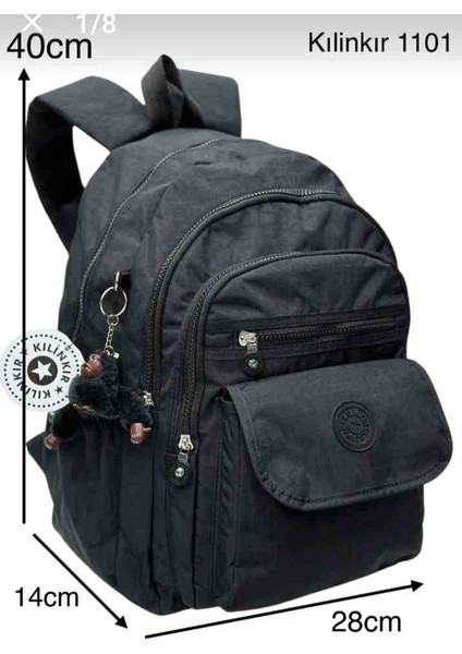 Eflanmadan Çok Bölmeli Klinker Kumaştan Okul Seyahat ve Sırt Çantası