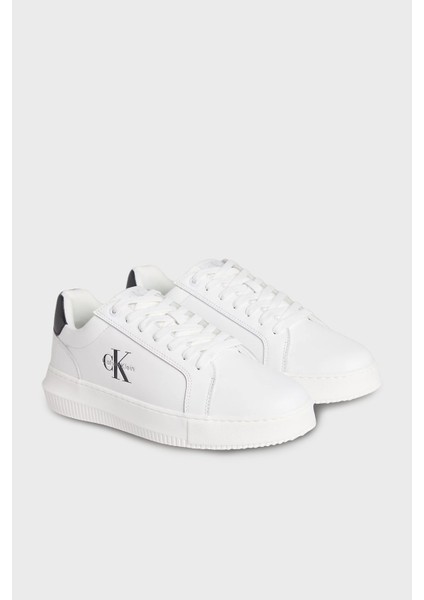 Logolu Deri Sneaker Ayakkabı YM0YM013170LD Erkek Ayakkabı YM0YM01317 0ld